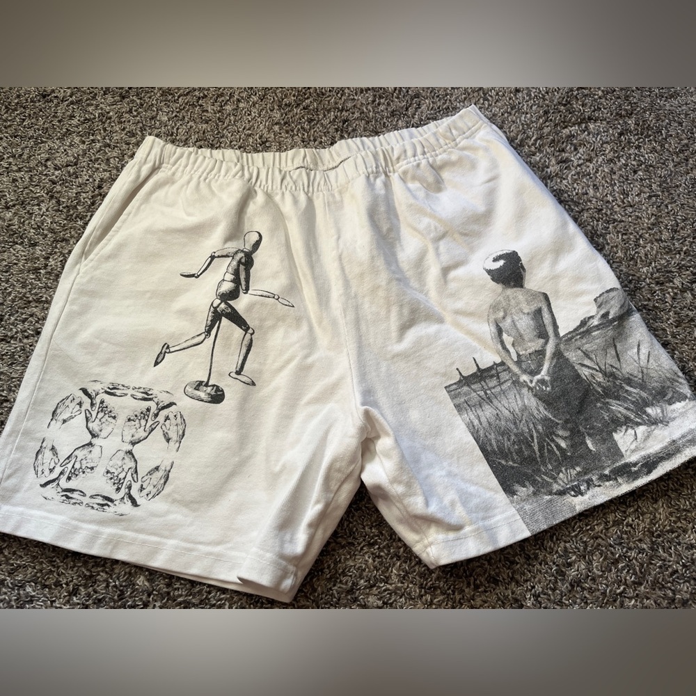 Basketcase gallary 
Graphic Print White Men's Shorts